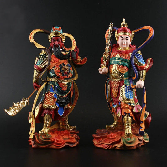 Guan Yu Sculptures Sangharama Bodhisattva Resin Painting Buddha Statues Dharma Wealth Room Home Decor