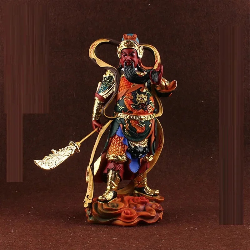 Guan Yu Sculptures Sangharama Bodhisattva Resin Painting Buddha Statues Dharma Wealth Room Home Decor