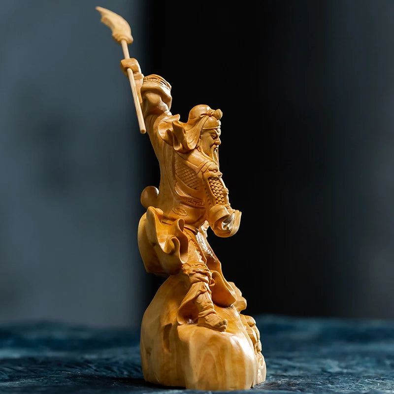 Guan Yu Statue guan gong Three Kingdoms Solid Wood Feng Shui wood Carving Home Decorations