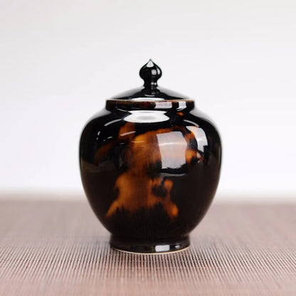 Guanfu Glaze Tea Pot Guanfu Collection Style Antique Glaze Jingdezhen Tea Set Accessories Pu'er Tea Tieguanyin Tea Storage Pot T