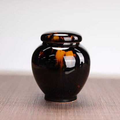Guanfu Glaze Tea Pot Guanfu Collection Style Antique Glaze Jingdezhen Tea Set Accessories Pu'er Tea Tieguanyin Tea Storage Pot T