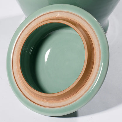 Guanfu Guanfu Museum Recommended Longquan Green Reward-Longquan Zi-Qing Mei Temple Jar Antique Celadon Handmade Handmade Ornamen