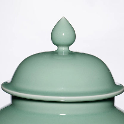 Guanfu Guanfu Museum Recommended Longquan Green Reward-Longquan Zi-Qing Mei Temple Jar Antique Celadon Handmade Handmade Ornamen