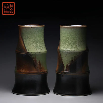 Guanfu Museum Bamboo Flower Arrangement in the Mountains and Rivers Color Glaze Landscape Ink Flower Arrangement Jingdezhen Cera