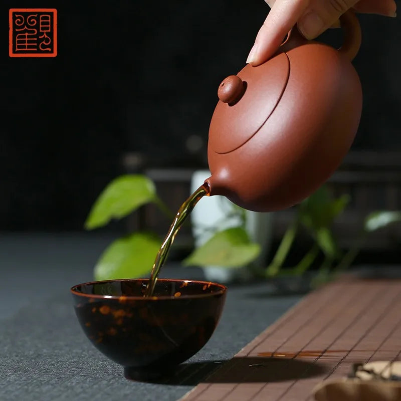 Guanfu Museum Big Xi Shi Purple Sand Teapot Descending Slope Mud Classic Real Purple Sand Teapot Iron Guanyin Pu'er Oolong Tea 2