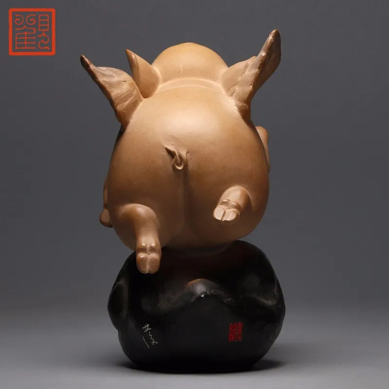 Guanfu Museum Brilliant Taiwan Ironstone Creative Crafts Study Antique Shelf Furnishings Zen Tea Ornaments Holiday Gift to Give