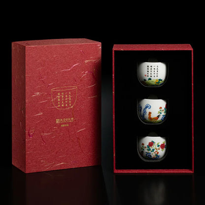 Guanfu Museum Chicken Cup Jingdezhen Tea Set Porcelain Master Tea Cup Tea List for Many People Gift Ma Weidu Royal Poem Dudu Rec