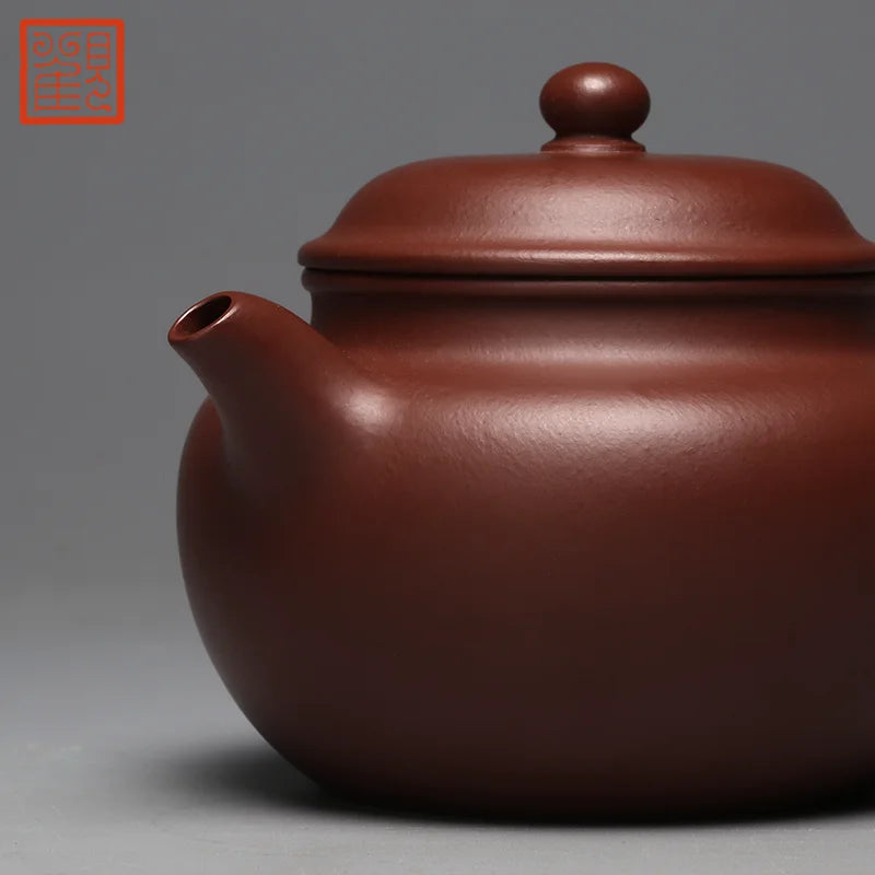 Guanfu Museum Cinnabar Sand Antique Purple Clay Teapot Yixing Purple Clay Teapot Oolong Tea Iron Pu'er Tea Home Office Pot Teawa