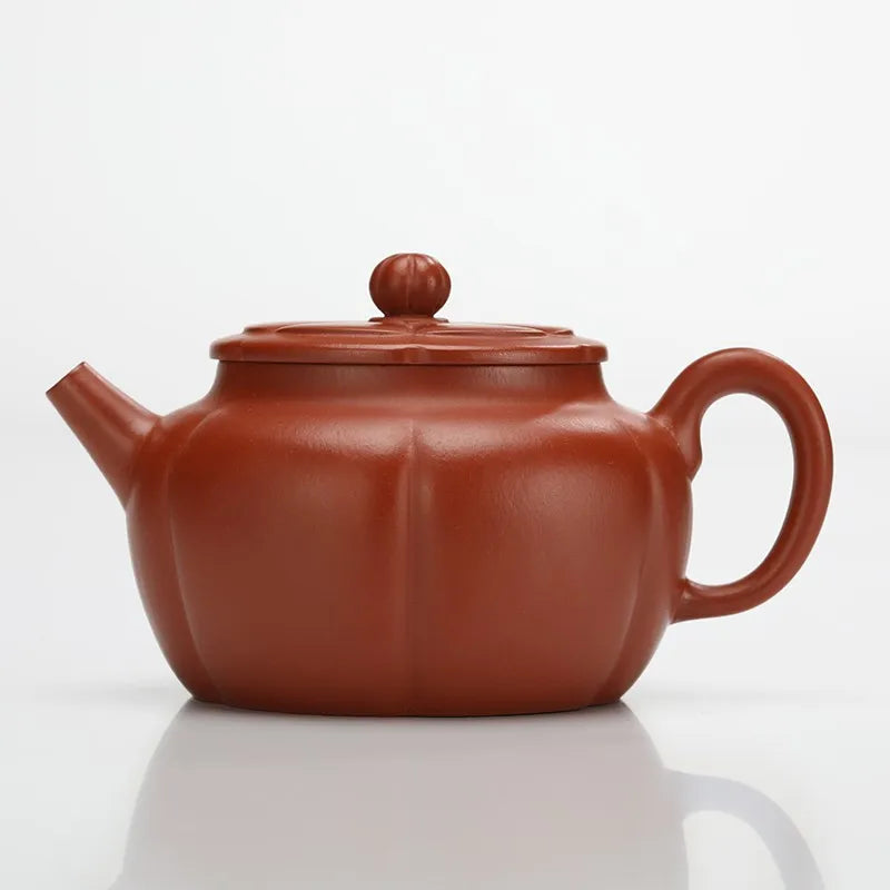 Guanfu Museum Cinnabar Sand Teapot with Melon Ridge Cinnabar Sand Rosy Delicate Purple Sand Tieguanyin High Mountain Tea Oolong