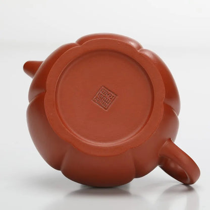 Guanfu Museum Cinnabar Sand Teapot with Melon Ridge Cinnabar Sand Rosy Delicate Purple Sand Tieguanyin High Mountain Tea Oolong