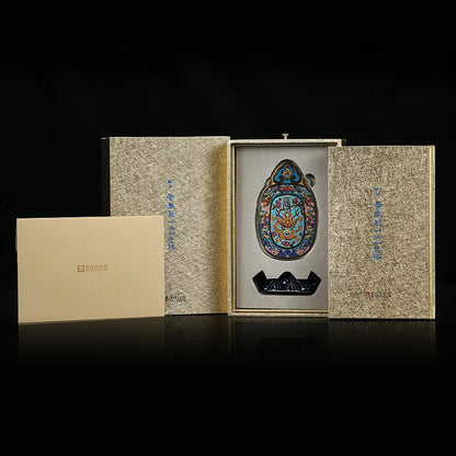 Guanfu Museum Cloisonne Gold-Plated Life Ruyi Chinese Zodiac Pendant Cloisonne Ancient Craft the 12 Floras Collection Commemorat