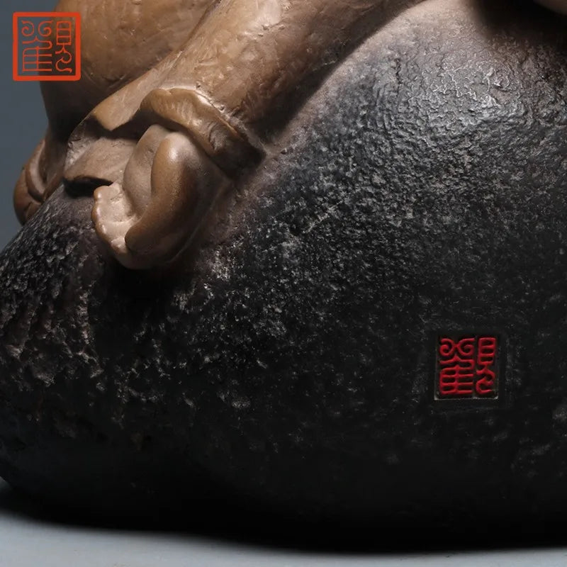 Guanfu Museum Decoration Taiwan Ironstone Free Creative Crafts Study Antique Shelf Decoration Tea Ornaments Holiday Gift to Give