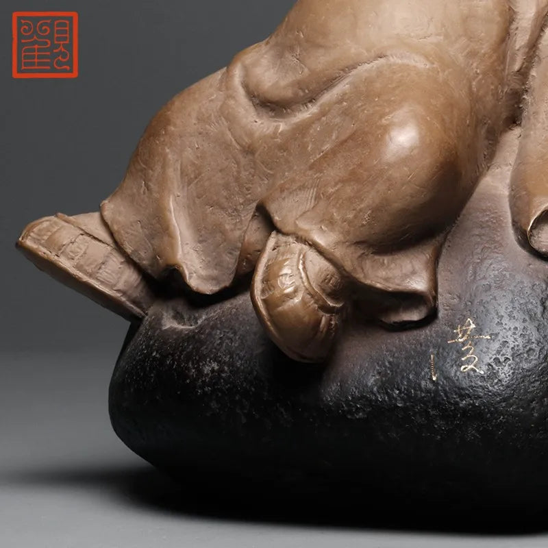 Guanfu Museum Decoration Taiwan Ironstone Free Creative Crafts Study Antique Shelf Decoration Tea Ornaments Holiday Gift to Give
