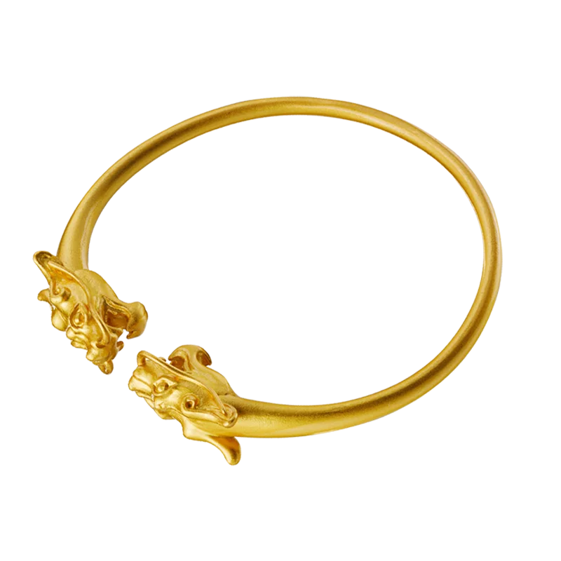 Guanfu Museum Faucet Silver Bracelet 925 Silver Men and Women Couple Love Gift Gold Plated Gift for Mother