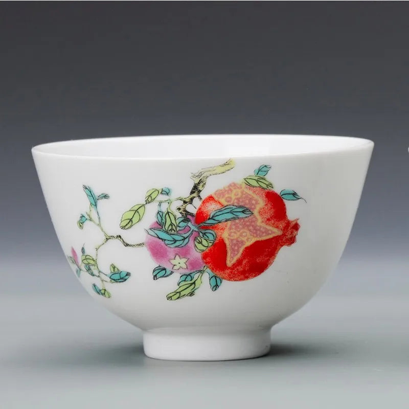 Guanfu Museum Gaiwan Kung Fu Tea Set Tea Cup Chinese Auspicious Pattern Tea Set Jingdezhen Tea Cup Sanduo Decoration Gaiwan Set