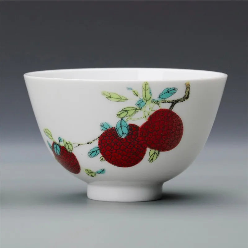 Guanfu Museum Gaiwan Kung Fu Tea Set Tea Cup Chinese Auspicious Pattern Tea Set Jingdezhen Tea Cup Sanduo Decoration Gaiwan Set