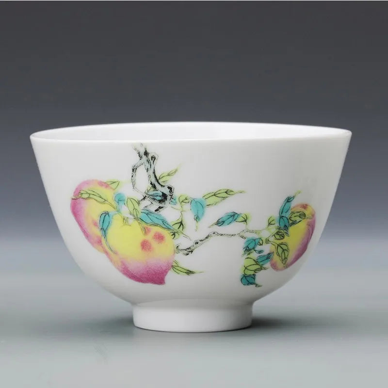 Guanfu Museum Gaiwan Kung Fu Tea Set Tea Cup Chinese Auspicious Pattern Tea Set Jingdezhen Tea Cup Sanduo Decoration Gaiwan Set