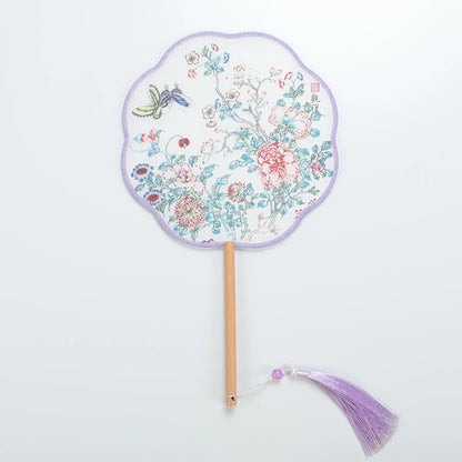 Guanfu Museum Guanfu Circular Fan Series Chinese Classical Fan Dance Performance Octagonal Fan Angle Fan Petal Fan Special Gift