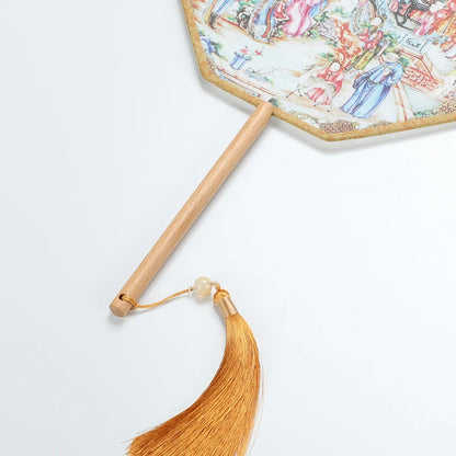Guanfu Museum Guanfu Circular Fan Series Chinese Classical Fan Dance Performance Octagonal Fan Angle Fan Petal Fan Special Gift