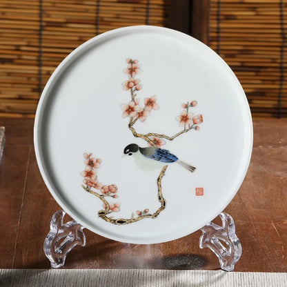 Guanfu Museum Handmade Tea Tray, Fruit Snack, Dessert Plate, Pot Tray Points, Pot Tray Points