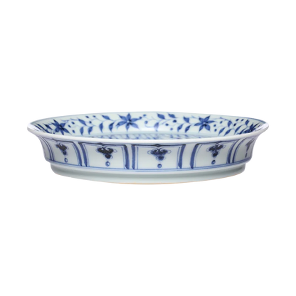 Guanfu Museum Imitation Blue and White Fish and Algae Pattern, Lotus Leaf Mandarin Duck, Bamboo Leaf Banana Decorative Plate Wai