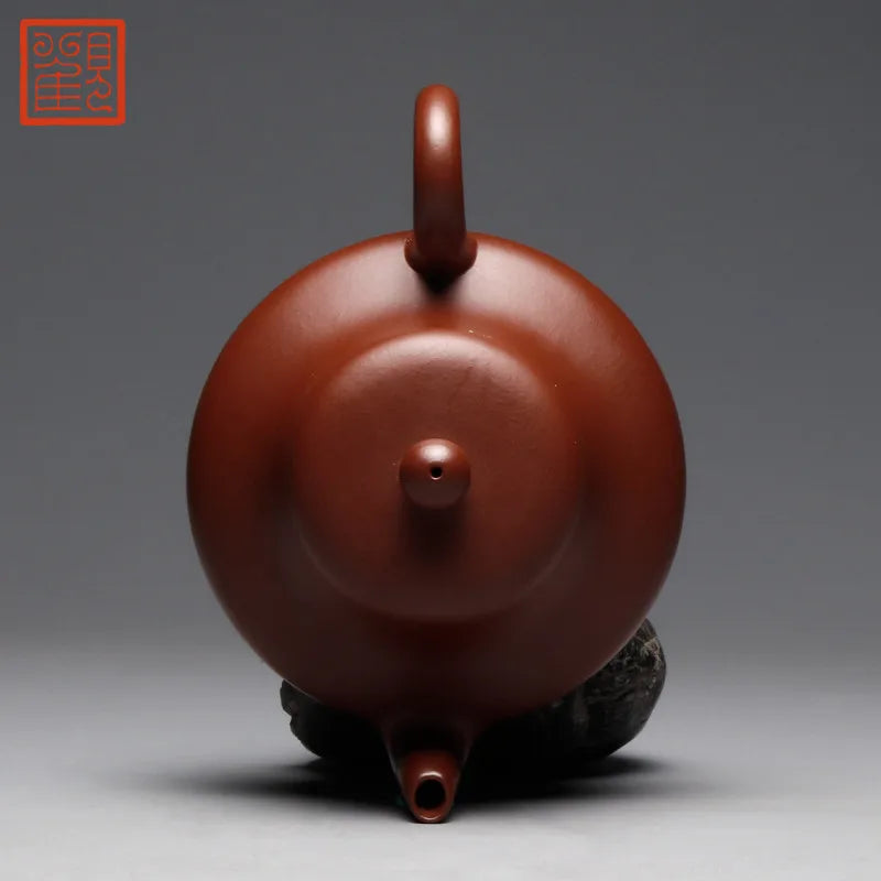 Guanfu Museum Junde Zisha Teapot Yixing Zisha Cinnabar Sand Teapot Oolong Tea Iron Pu'er Home Office Teapot Tea Set 150cc Junde