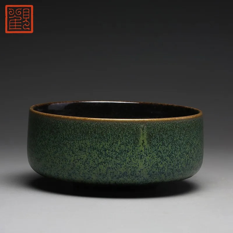 Guanfu Museum Landscape Room Tea Bowl Chinese Household Tea Cake Tray Tea Bowl Kiln Baked Fruit Snack Tea Plate Pot Tray Point T