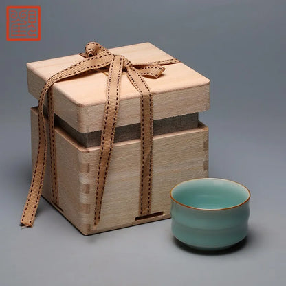 Guanfu Museum Longquan Pink Green Bamboo Joint Cup Tea Cup Kung Fu Tea Cup Ceramic Tea Set Master Cup Single Cup Guanfu Dudu Pro