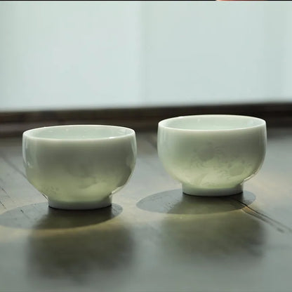 Guanfu Museum Misty Blue Couple Cups Guanfu Collection Classic Decoration Jingdezhen Tea Set Small Couple Cups Tea Cup Kung Fu T