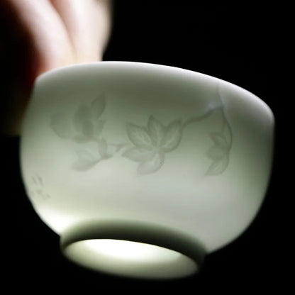 Guanfu Museum Misty Blue Couple Cups Guanfu Collection Classic Decoration Jingdezhen Tea Set Small Couple Cups Tea Cup Kung Fu T