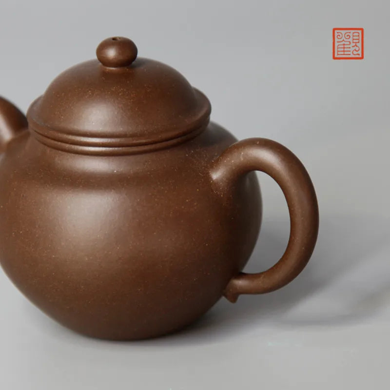 Guanfu Museum PCs Purple Clay Teapot Yixing Real Purple Clay Oolong Tea Pu'er Dahongpao Tea Kombucha Teapot Home Office Teapot T