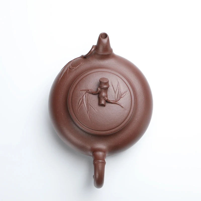 Guanfu Museum Purple Sand Pot Purple Clay Rhyme Bamboo Pot Yixing Purple Sand Oolong Tea Tie Guanyin Pu'er Tea Teapot Kung Fu Te