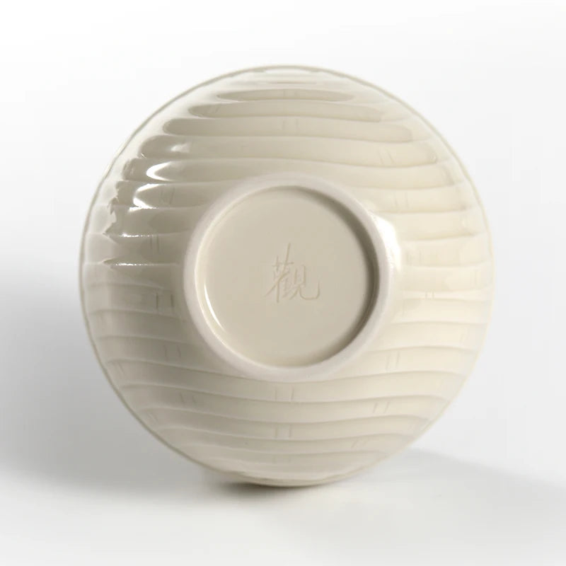 Guanfu Museum Recommended Ding Ware Series Master Cup White Porcelain Tea Cup Carved Flower Print Handmade Tea Cup Single Cup Ku