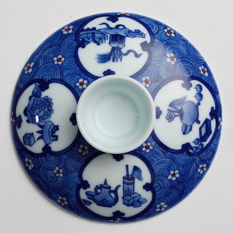 Guanfu Museum Recommended Guanfu Blue and White Hand Drawn Series-Bogu Tureen Hand-Drawn Blank Hand Painted Blue and White Antiq