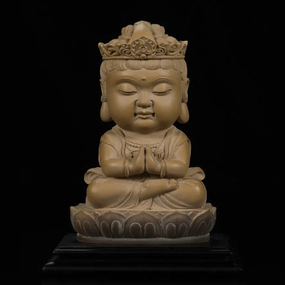 Guanfu Museum Recommended New Children's True Guanyin Bodhisattva Statue Taiwan Ironstone Stone Plastic Home Worship Guanyin Orn