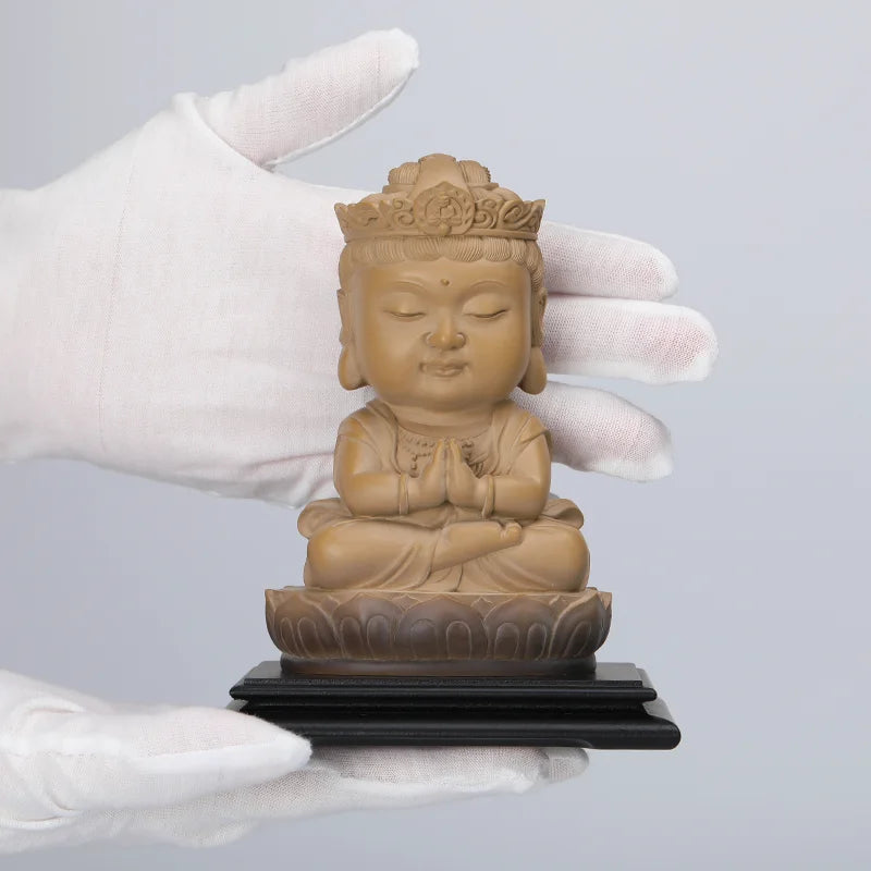 Guanfu Museum Recommended New Children's True Guanyin Bodhisattva Statue Taiwan Ironstone Stone Plastic Home Worship Guanyin Orn