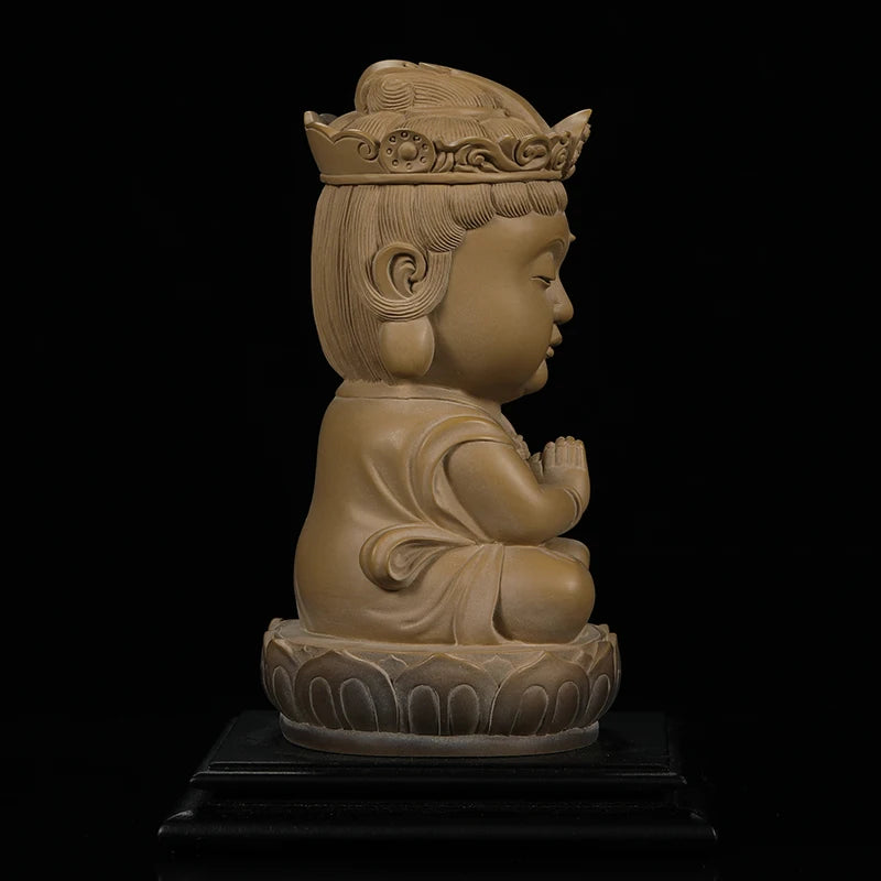 Guanfu Museum Recommended New Children's True Guanyin Bodhisattva Statue Taiwan Ironstone Stone Plastic Home Worship Guanyin Orn