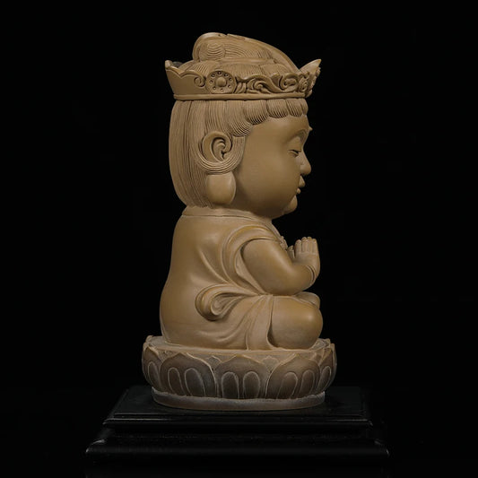 Guanfu Museum Recommended New Children's True Guanyin Bodhisattva Statue Taiwan Ironstone Stone Plastic Home Worship Guanyin Orn