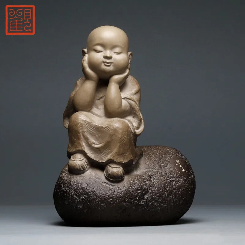 Guanfu Museum Samanera Pure Decoration Taiwan Ironstone Creative Crafts Study Antique Shelf Decoration Holiday Gift to Give Mom