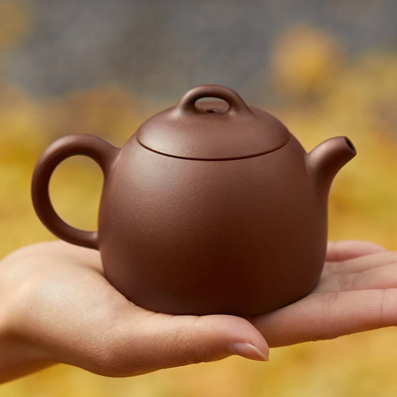 Guanfu Museum Small Qin Quan Purple Clay Pot Yixing Handmade Zisha Kung Fu Tea Set Household Travel Tea Making Purple Clay Teapo