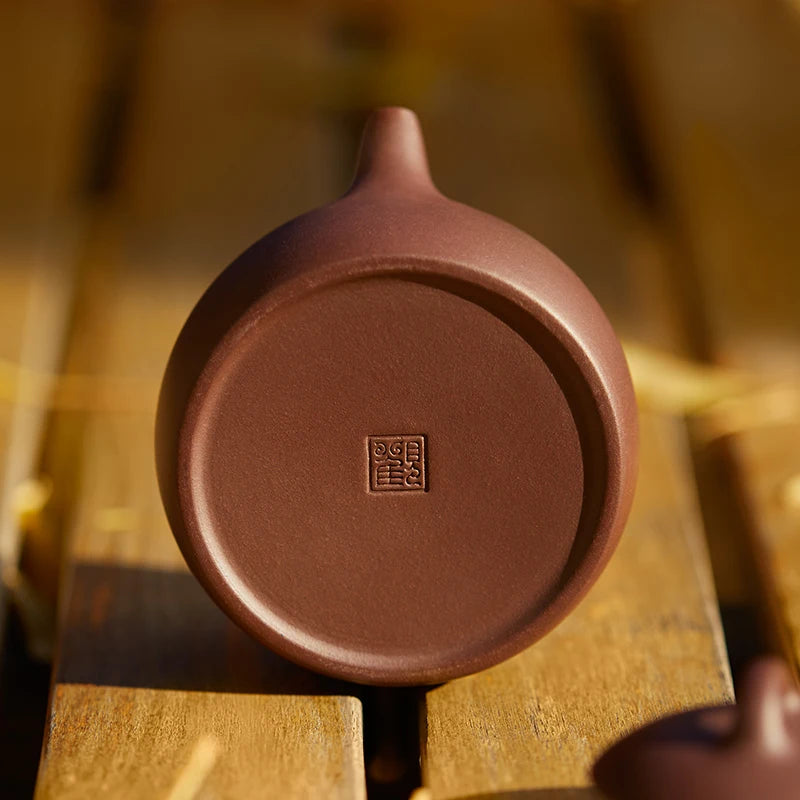 Guanfu Museum Small Qin Quan Purple Clay Pot Yixing Handmade Zisha Kung Fu Tea Set Household Travel Tea Making Purple Clay Teapo