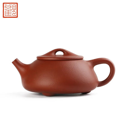 Guanfu Museum Stone Ladle Purple Clay Pot Yixing Raw Ore Purple Sand Plain Cement Pu'er Tieguanyin Oolong Tea Tea Set Teapot 210