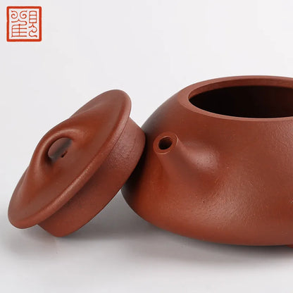 Guanfu Museum Stone Ladle Purple Clay Pot Yixing Raw Ore Purple Sand Plain Cement Pu'er Tieguanyin Oolong Tea Tea Set Teapot 210