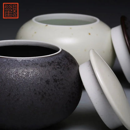 Guanfu Museum Taiji Mini Tea Jar Handmade Ceramic Home Travel Portable Small Pu'er Tie Guanyin Tea Storage Pot Storage Tank Tea