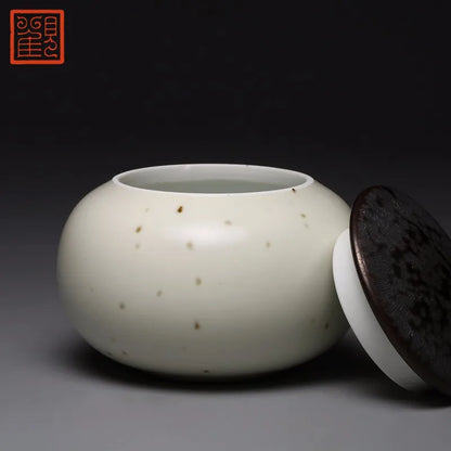 Guanfu Museum Taiji Mini Tea Jar Handmade Ceramic Home Travel Portable Small Pu'er Tie Guanyin Tea Storage Pot Storage Tank Tea