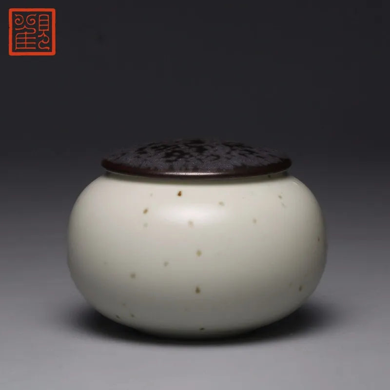 Guanfu Museum Taiji Mini Tea Jar Handmade Ceramic Home Travel Portable Small Pu'er Tie Guanyin Tea Storage Pot Storage Tank Tea