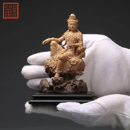 Guanfu Museum Water and Moon Kuan-Yin Taiwan Ironstone Stone Plastic Lin Zhaofa Taiwan Origin Original Home Crafts Chinese Study