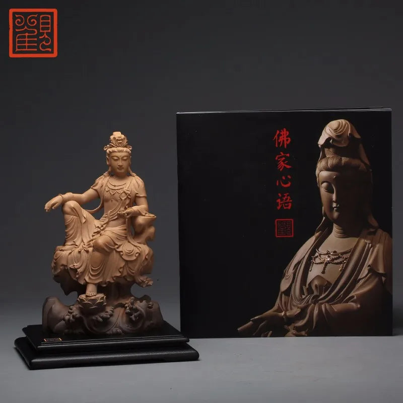 Guanfu Museum Water and Moon Kuan-Yin Taiwan Ironstone Stone Plastic Lin Zhaofa Taiwan Origin Original Home Crafts Chinese Study