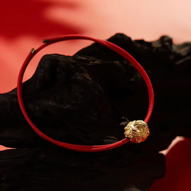 Guanfu Museum Year of the Tiger 999 Pure Gold Lucky Beads Bracelet Creative Gift Twelve Zodiac Commemorative Year Hard Gold New