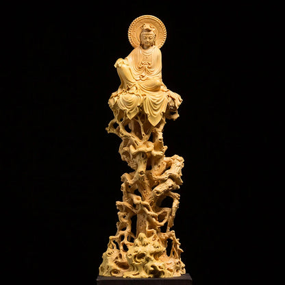 Guanyin Bodhisattva Buddha Figure Guan Yin,Goddess of Mercy Wood Collection Mercy Goddess Statue Figurines Collection Guanshiyin